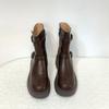 Retro British style platform Martin boots women's 2025 winter new belt buckle knight boots medium tube versatile thin boots