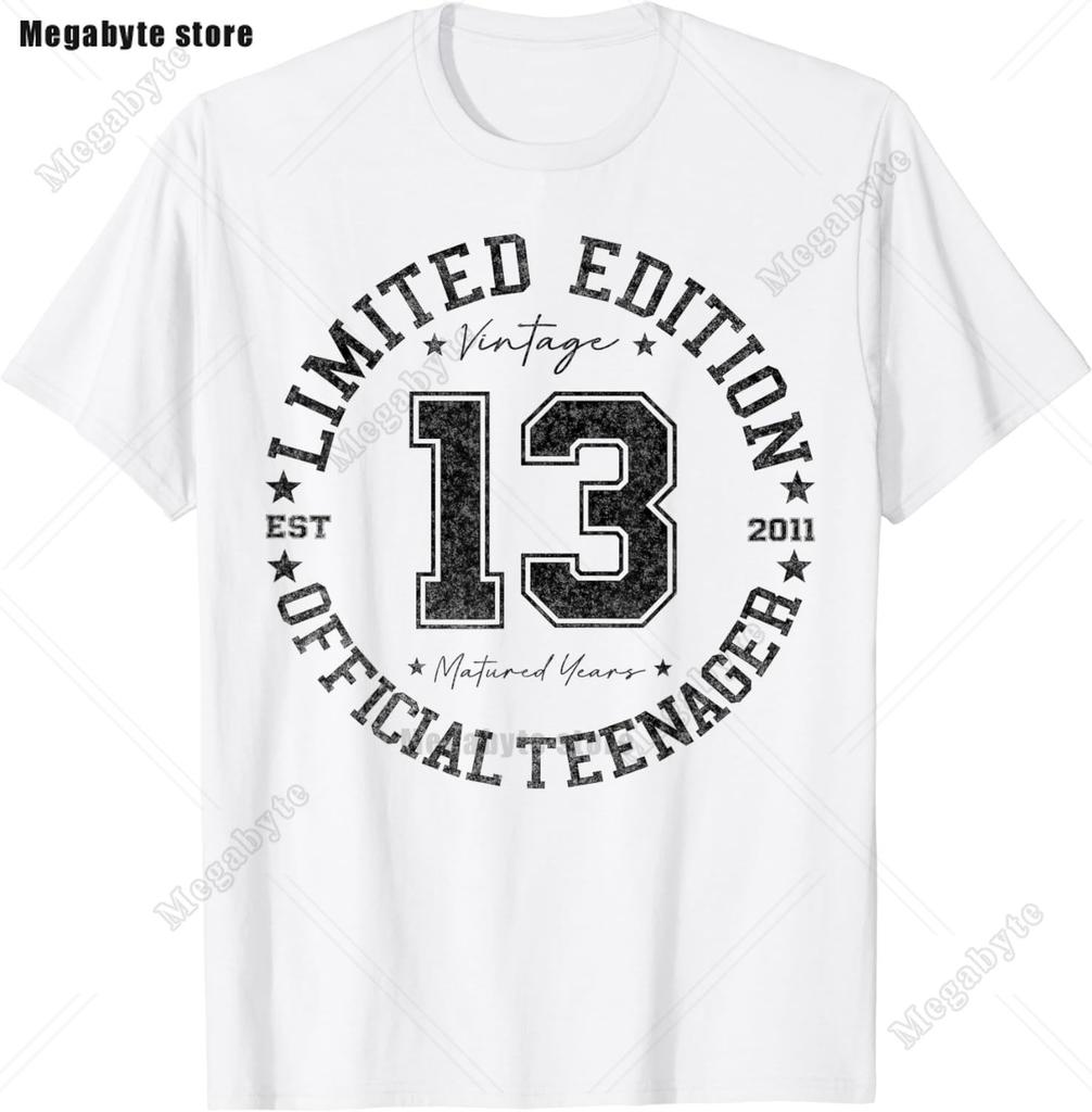 13. Geburtstag Spiel Level 13 Freigeschaltet Offizielles Teenager Gamer T-Shirt Unisex Damen Weich Bedruckte Kleidung Streetwear Grafik T-Shirts