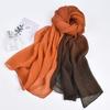 Color-blocked Wrinkled Long Scarf Square Wrapped Shawl Fashion Voile Scarf  Autumn Winter