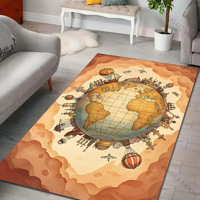 Interesting Planet Exploration Carpet for Living Room Bedroom Bathroom Mat Creative Doormat Sofa Home Decor Large Size
