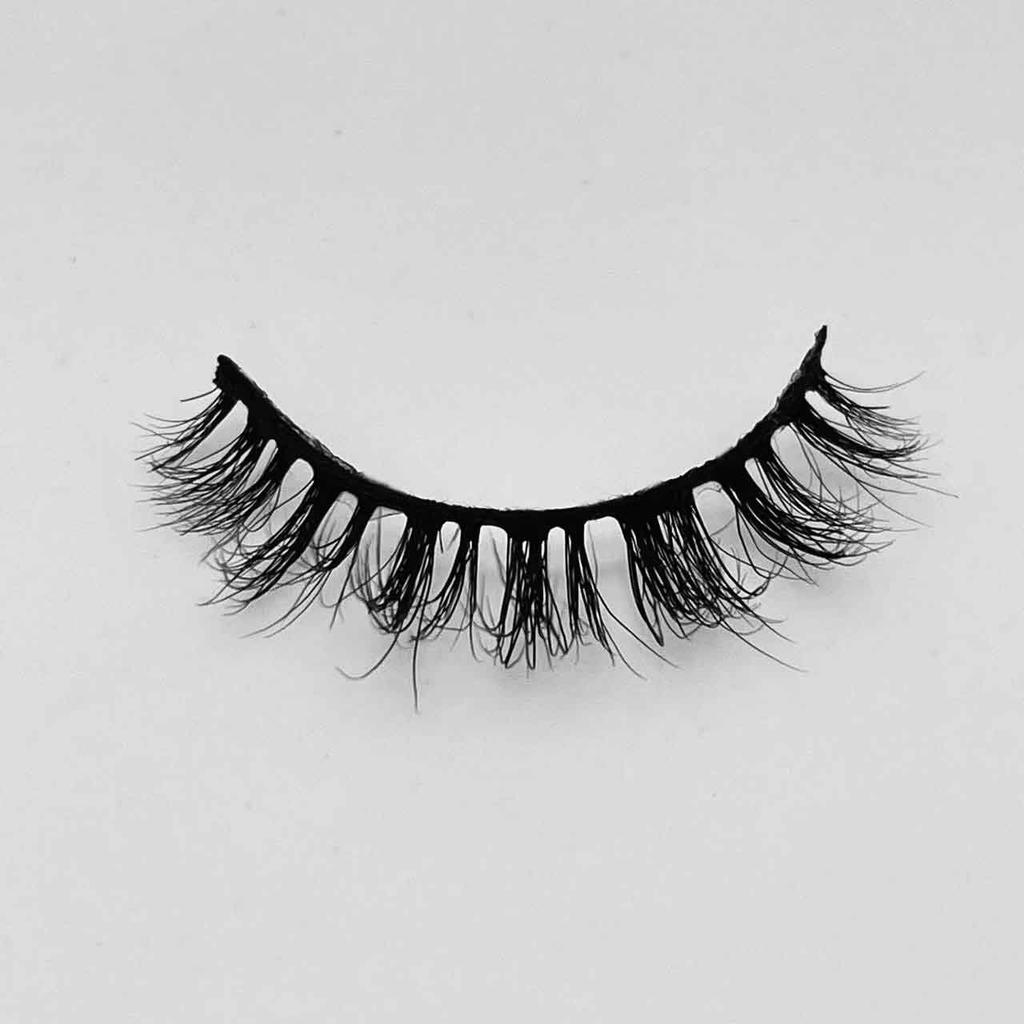 New Product 12mm Natural Mink Hair False Eyelashes European And American Eyelashes Hard Stem Short Eyelashes False Eyelashes
