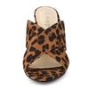 Allegra K Dam Sandaler med Öppen Tå och Blockklack, Leopardtryck, Storlek 27.0cm, Brun