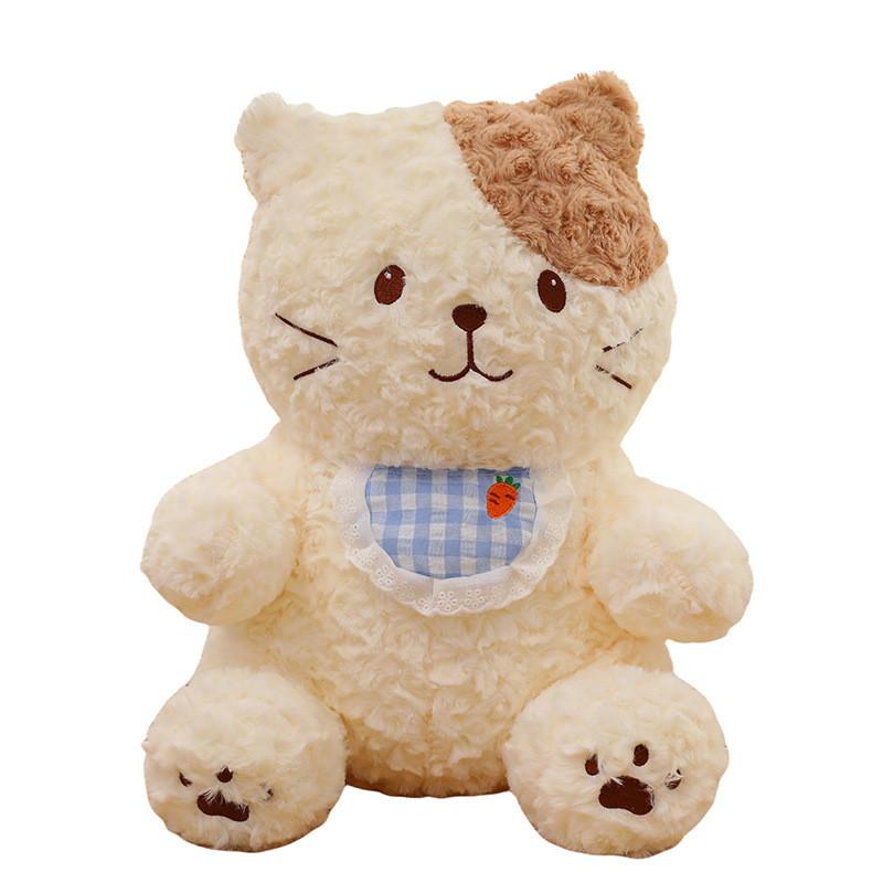 Bib Cat Dog Bear Plush Toy Stuffed Doll Cartoon Bedroom Decoration Kids Gift