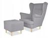 ARI Wing Chair with Footrest, Scandinavian Family Meble, Light Grey