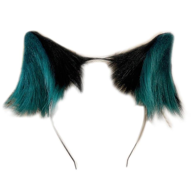 

Wolf Ears Tail Handmade Animal Furry Kitten Headband Hair Hoop for Masquerade