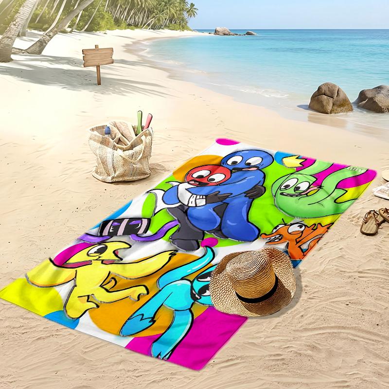 Rainbow Friends Beach Towel, Soft Absorbent Quick‑Dry Towel for Beach Pool Swimming Travel Home