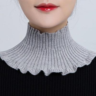 Scarf Female Pullover, Warm And Protective Neck Cover, Versatile Decorative False Collar, Knitted Medium Collar Wool