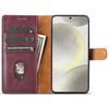 For Samsung Galaxy S24 Leather Case Solid Color Shockproof Wallet Phone Cover