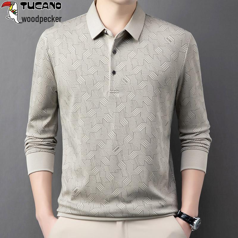 

Woodpecker Men s Striped Long-Sleeve Polo Shirt with Turn-Down Collar - Spring/Autumn 2025 Collection XL (175): 125–150 kg