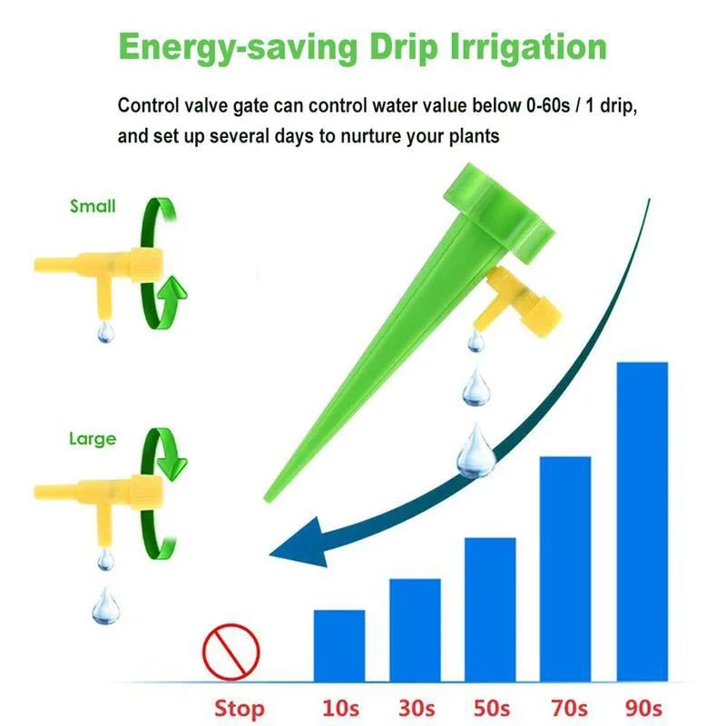 Automatic Drip Irrigation Spike, Adjustable Self Watering Dripper Device for Flower Potted Plants, Garden Greenhouse Auto Watering System Accessory