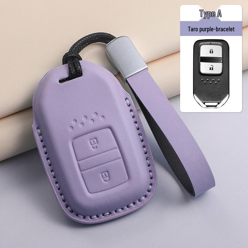 Fits 24 Honda Models: Key Case for CRV, Binhzhi, XRV, XR-V, HR-V, Haoying, Civic, UR-V, Accord, and Lingpai - Textured Purple