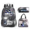 Game Astro bot peripheral printing fashion primary and secondary school students schoolbag three-piece set multi-function large capacity