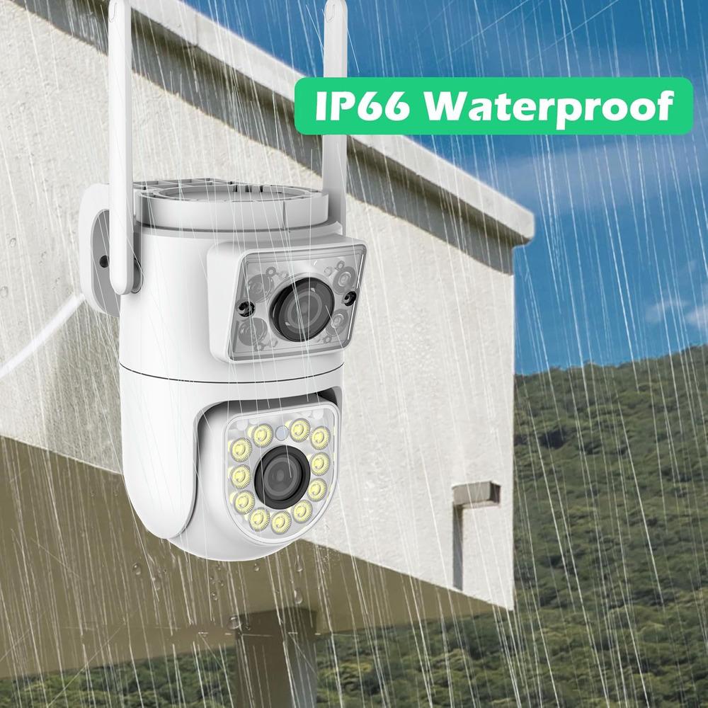 4K 8MP Dual-lens PTZ Wifi Tuya Smart Outdoor Home Security Dual Screen Camera HD Night Vision CCTV Video Surveillance