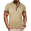 Men’s Slim Fit Lightweight Breathable Raglan Sleeve Henley Neck Short Sleeve Athletic Casual Shirt Top