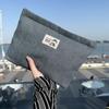 Striped Denim Cloth Makeup Bag Women's Ins Large Capacity Storage Bag Portable Travel Storage Toiletry Bag Cute Cartoon Multi Functional Cosmetic Bag