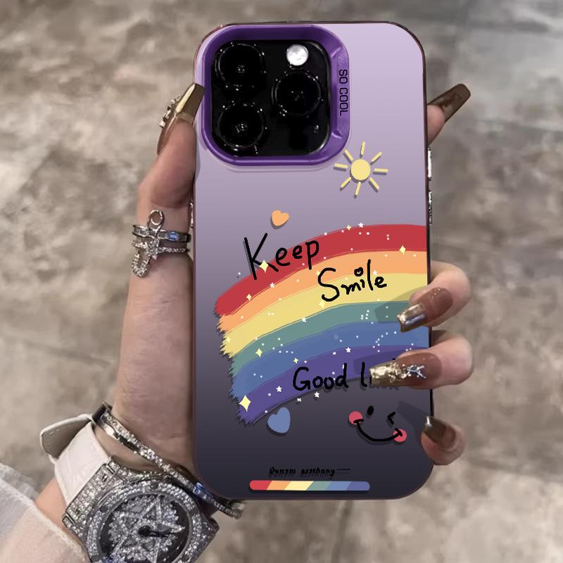 Applicable to Apple 11 mobile phone case iphone11plus new 11promax cute 11 fresh rainbow smile