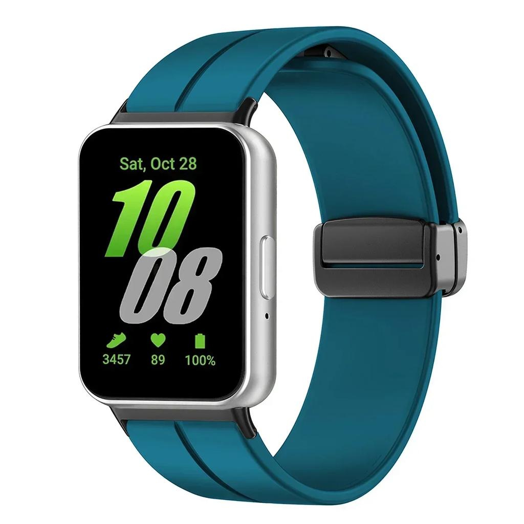 Cinturino in Silicone per Samsung Galaxy Fit3 Cinturino per Orologio Fibbia Magnetica Braccialetto Sostituzione Correa