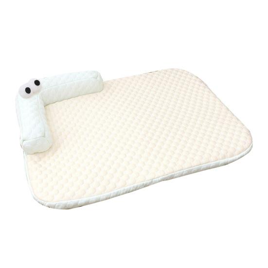 

Dog Cooling Mat Ice Silk Cooling Pet Mat Bed Breathable Summer Pet Sleeping Pad with Neck Support Pillow for Small Dogs Cats S жовтий