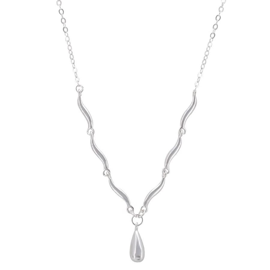 Irregular wave water drop necklace female simple niche temperament versatile water drop pendant necklace