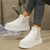 Fashion 2024Women's Boots Rubber Thick Sole Non Slip Platform Ankle Boot Plush Warm Snow Boots for Women Winter Cotton Boots Botas Mujer
