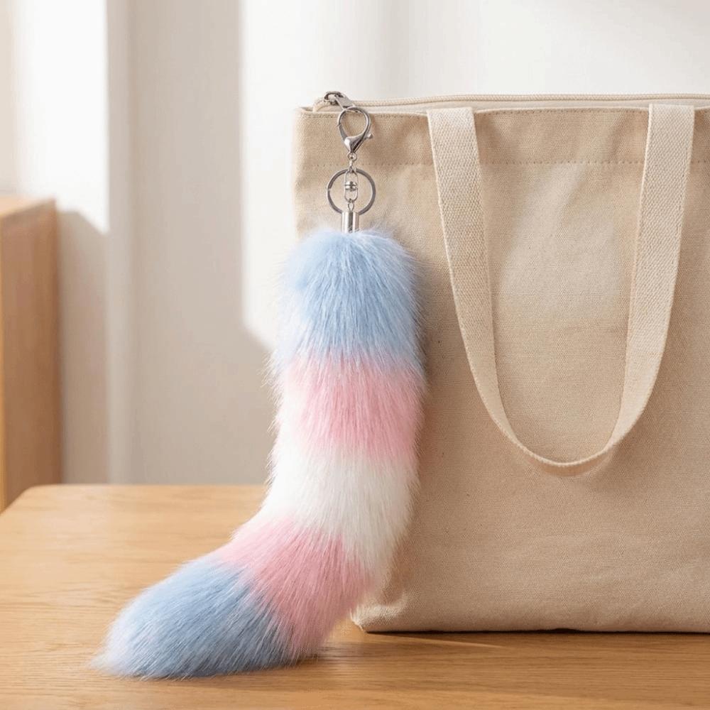 Pompoms Animal Tail Keychain Bags Charm Fur Pendant Keyring Fashion Plush Tail Keychain Bag Decor