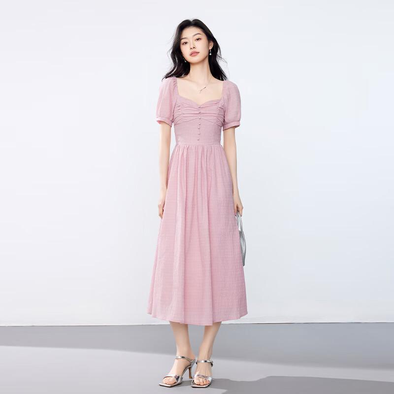 JOY SPEAKER Square-Neck Slimming Midi Dress