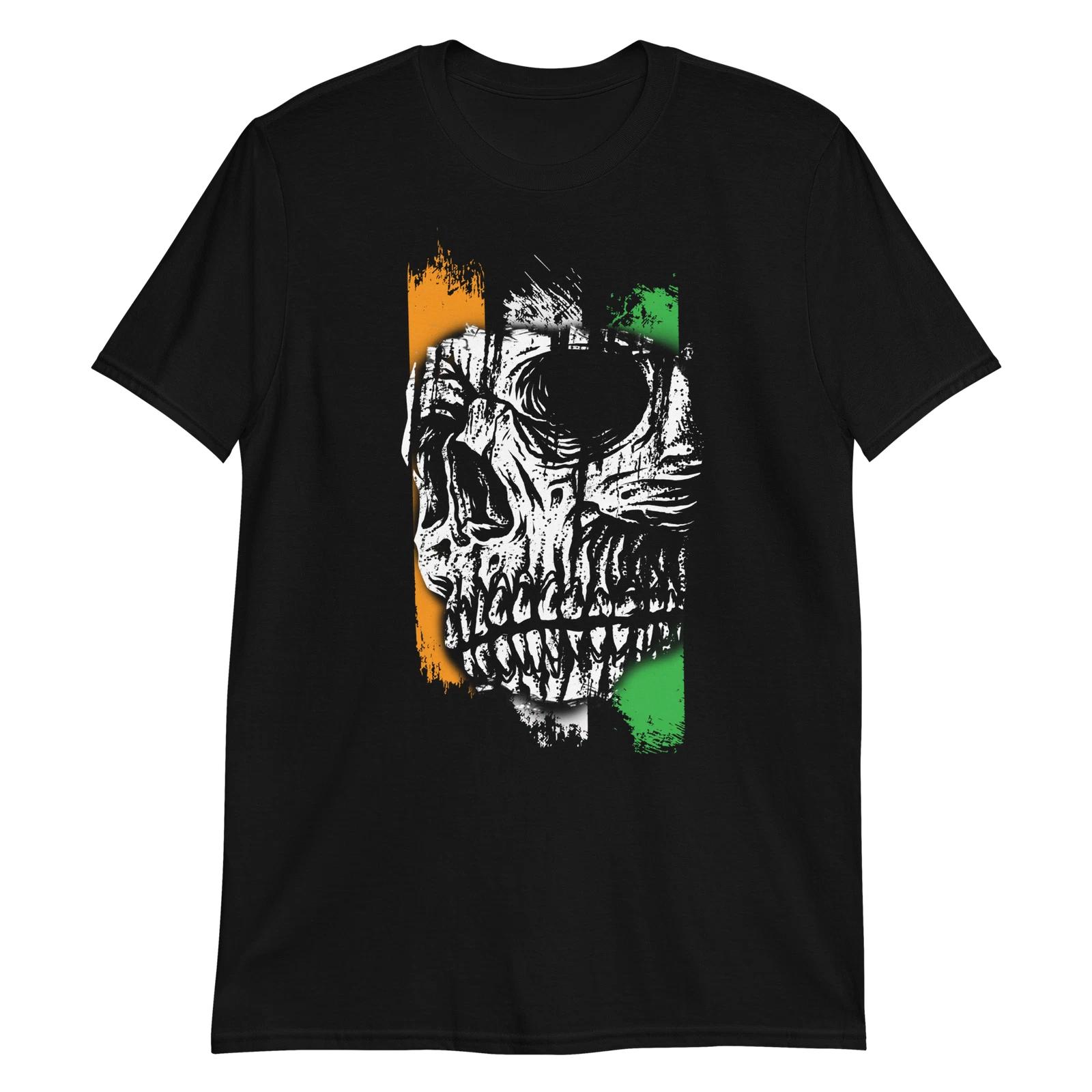 Gothic Irish Reaper Unisex T-Shirt, Skull Death Grunge Emo Biker Rock Punk Metal S
