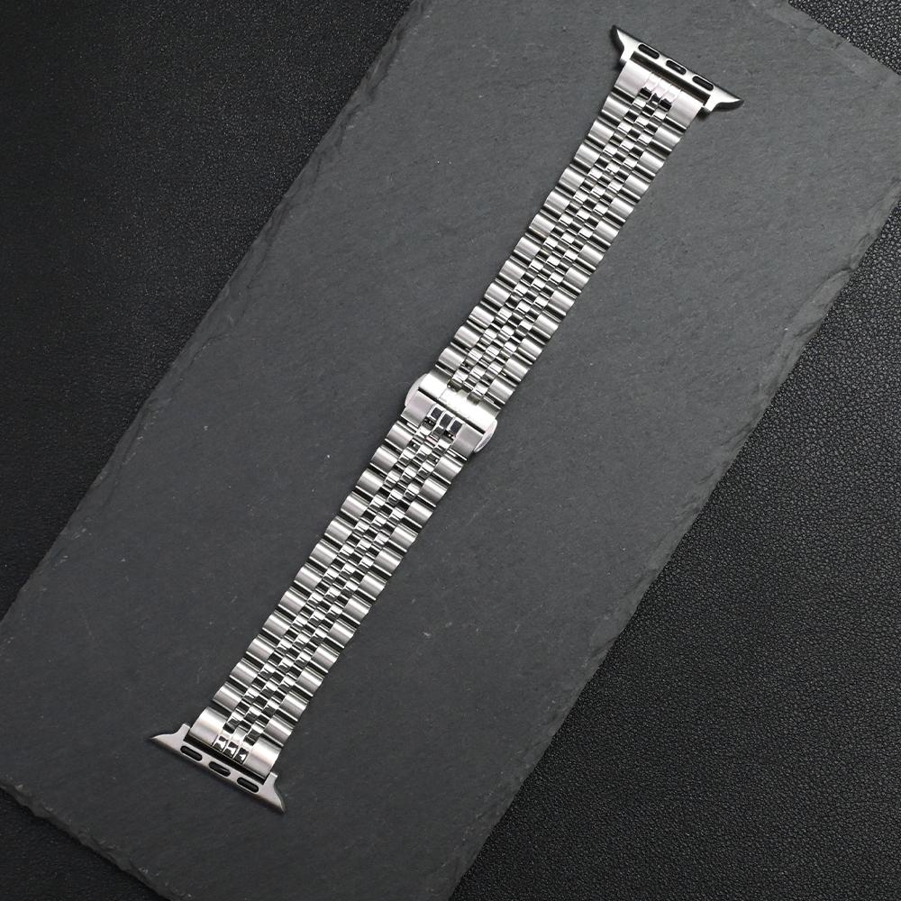 

Металлический ремешок для Apple Watch Ultra 2/1 Браслет 49 мм 10 9 8 7 46 мм 42 мм 45 мм 41 мм Браслет из нержавеющей стали IWatch 6 5 4 SE 40 мм 44 мм 38mm 40 41 42(s10)mm серебряный