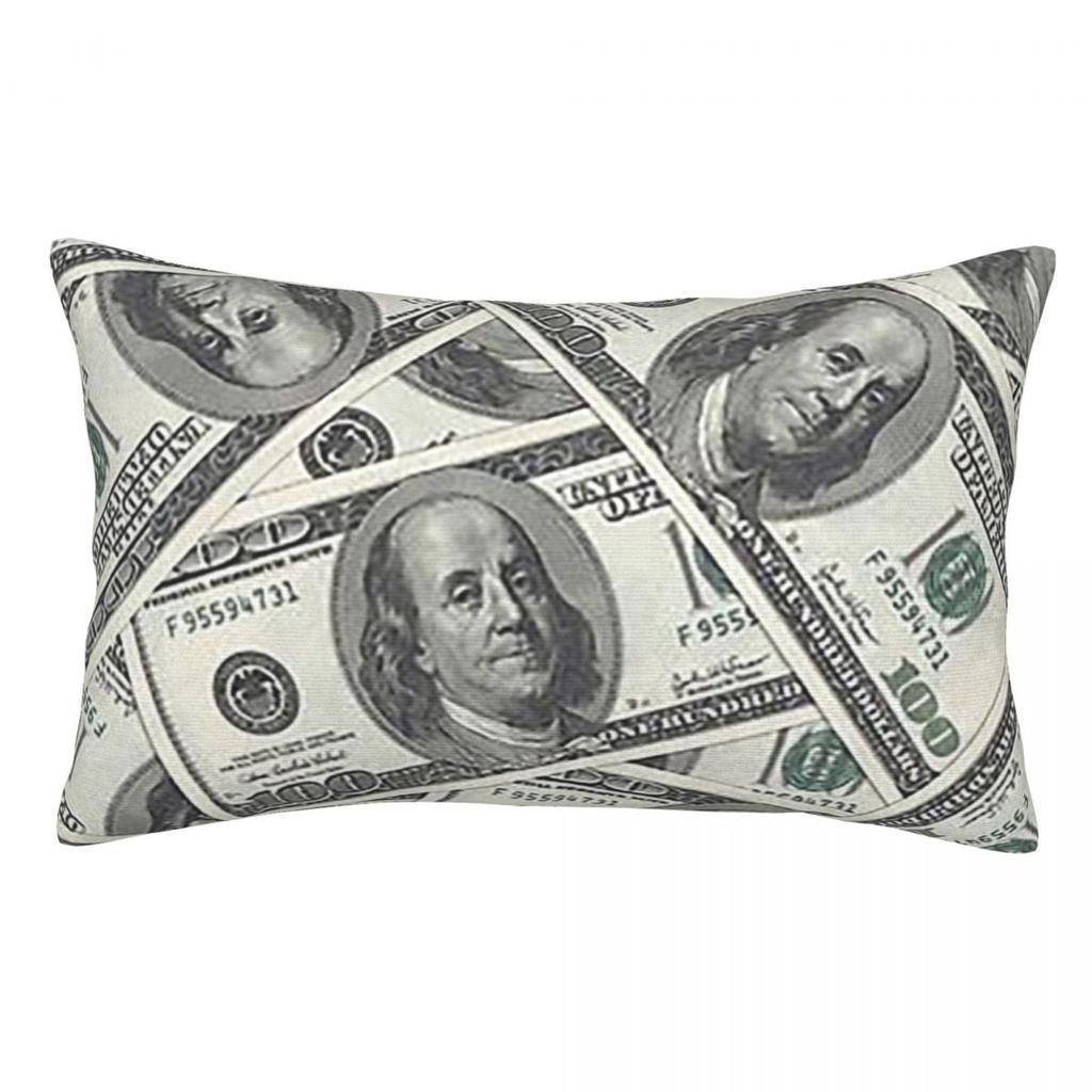 Rich Money Novelty Dollars Rectangle Pillowcase Cushion Cover Decor Bedroom Bed Home Comfort Throw Pillow