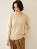 Women's Textured Cashmere Crew Neck Long-Sleeve Pullover Top for Autumn/Winter