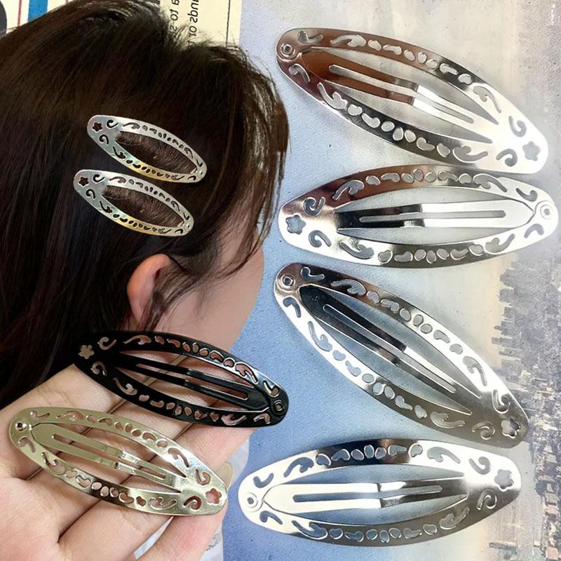 New Vintage Large Hair Claps Y2k Bohemian Silver Black Hair Barrettes Punk Korean Fashion Hair Accessories for Women Girls