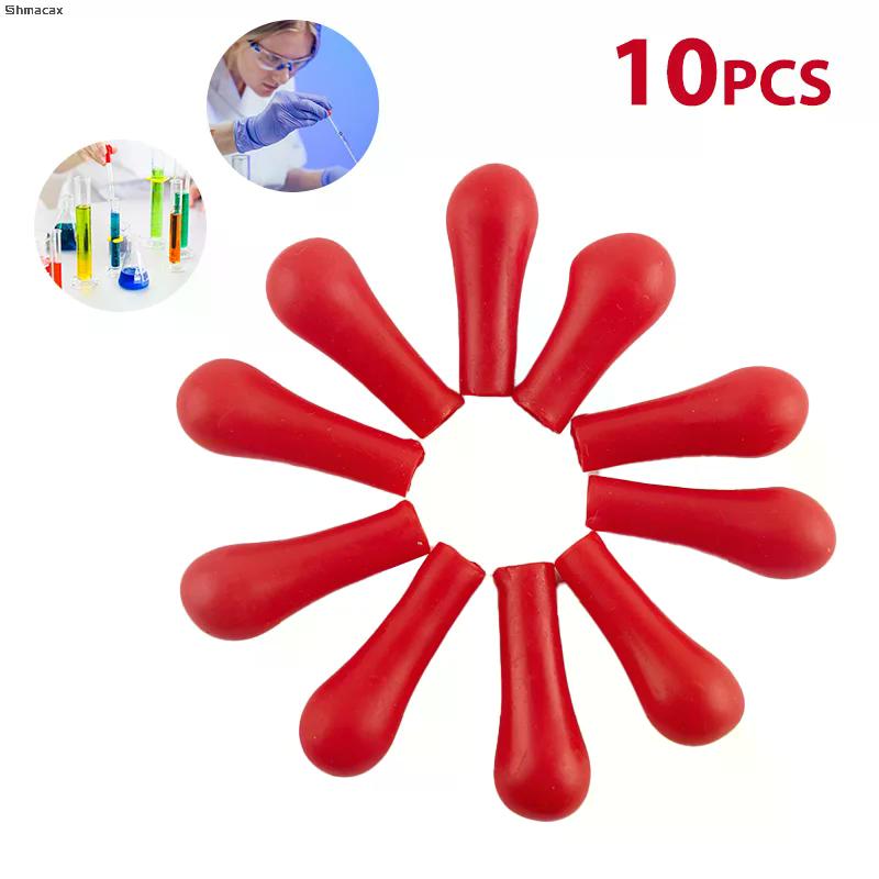 

10pcs Dropper Red Rubber Bulb Head Dropping Bottle Insert Pipette Lab Supplies one size