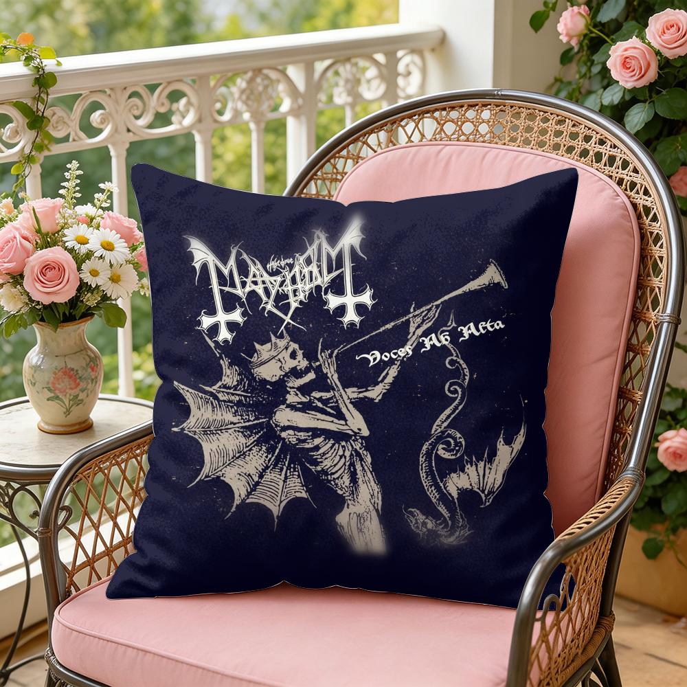 Band MMayhem Cushion Cover Soft Plush Throw Pillow Cover DoubleSided Decorative Cushion Case Sofa Bedroom Home Decor