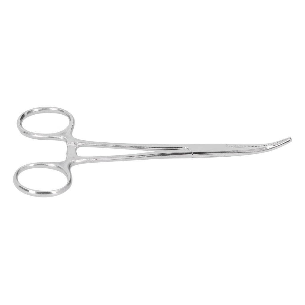 Hemostatic Forceps 14cm Stainless Steel Curved Tip Pliers Pet Hair Tweezers Livestock Supply