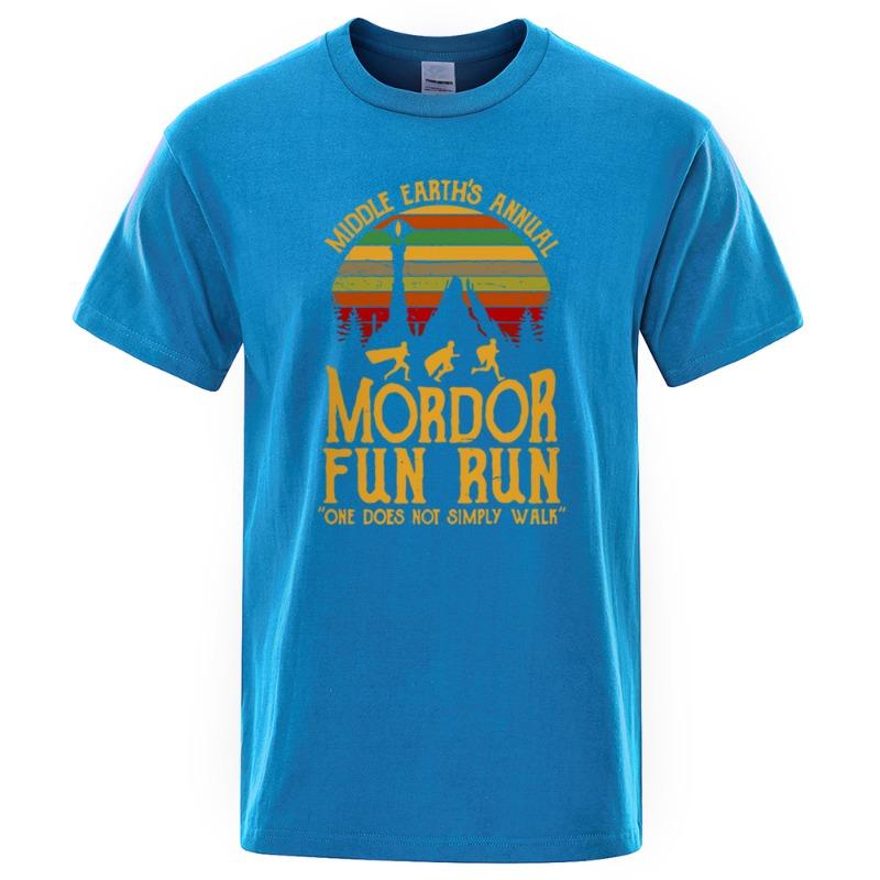 Mordor Fun Run Print T Shirt Men Women Tshirts Summer
