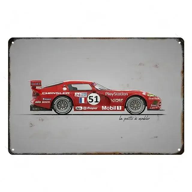 F1 Racing Posters Vintage Metal Tin Signs Decor World Famous Cars Retro Decorative Tin Sign Auto Club Pub Bar Room Wall Art