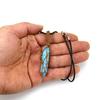 Hand-Woven Double-Pointed Hexagonal Prism Crystal Rough Stone Natural Stone Brown Mesh Pocket Necklace N712