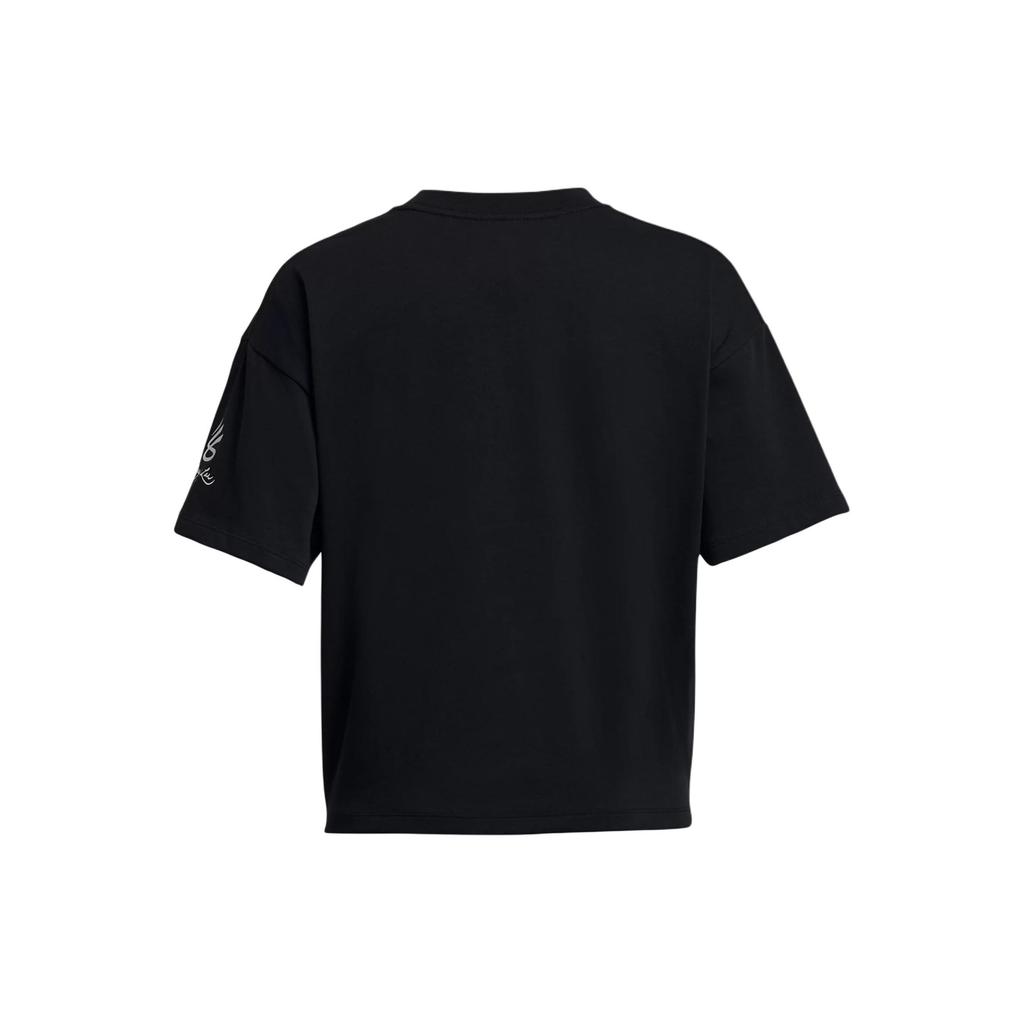 Under Armour X Curry Bruce Lee Collaboration Spring Collection Graphic Print Vintage Round Neck Short Sleeve T-Shirt Women Tops Black 1385310-001