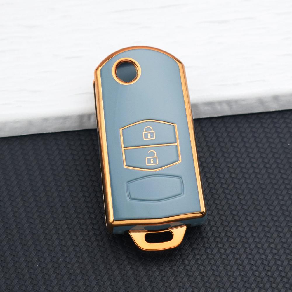 Hot Sale TPU Car Key Case Cover for Mazda Demio M3 M5 M6 CX-5 CX7 CX9 RX8 MX5 MPV 2 Buttons Keyless Fob Holder Key Chain Set
