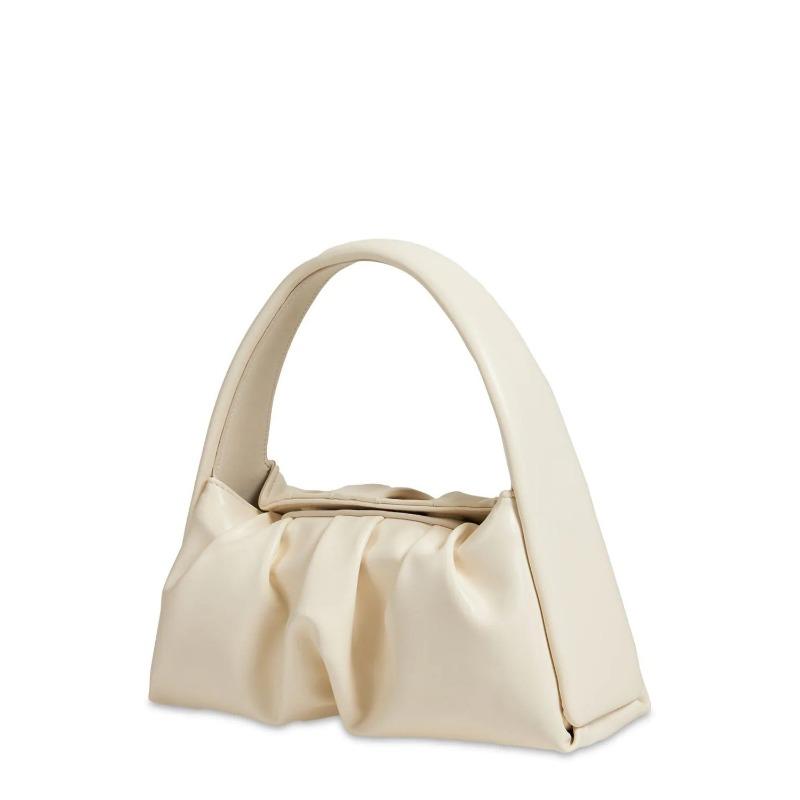 

Guangzhou boutique dinner bag Napa leather hand carry mouth red envelope pleated microfiber portable cosmetic bag 29X32X13cm білий