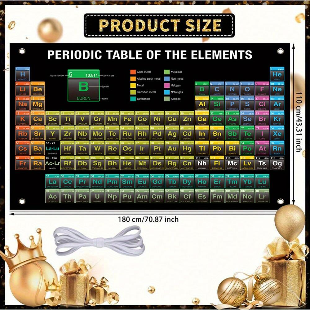 1pc Vibrant Periodic Table Welcome Banner - Perfect for Daily Parties & Festivals Easy Hang Polyester Door Decor