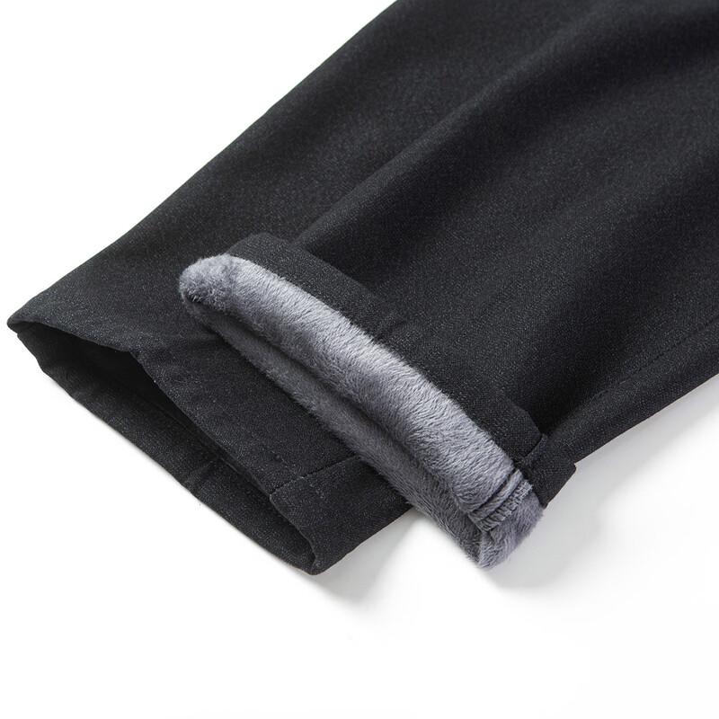 MONTAGUT Men's Thickened Warm Straight-Leg Business Pants