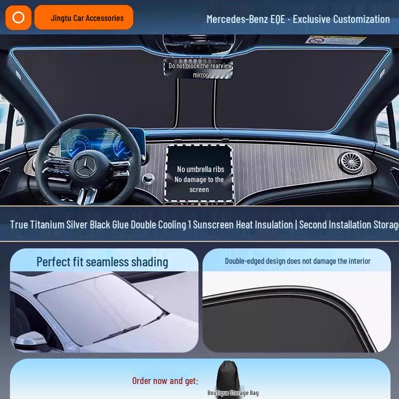 Mercedes Sunshade for GLC, C260L, E300L, GLB C-Class - Windshield Heat Insulation Curtain
