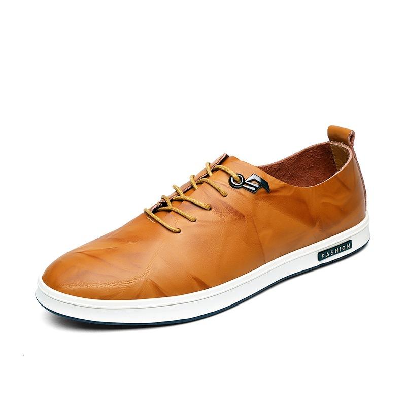 

2025 Новая осенняя мужская обувь Нескользящая мягкая подошва Повседневная кожаная обувь Мужская взрослая Роскошная обувь на плоской подошве Удобная обувь для вождения 44