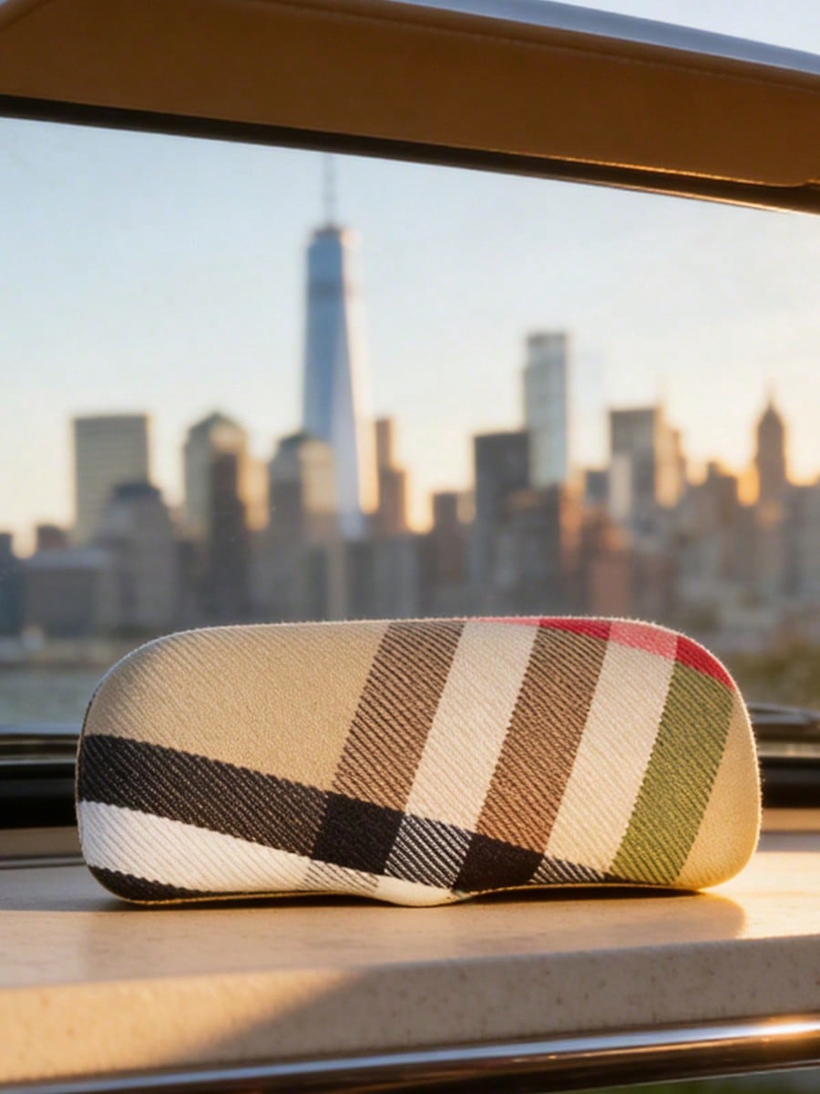 Burberry Check Pattern Eyeglass Case