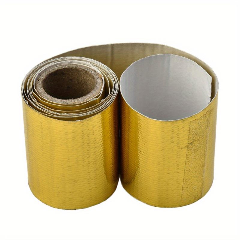 1 PC Gold Thermal Exhaust Tape Air Intake Heat Insulation Shield Wrap Reflective 2021 Aluminum Fiberglass Heat Shield Wrap Tape