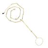 New Special Water Drop Bling Oval CZ Choker Necklace Gold Plated Lariat Long Bar Tear Drop Y Shape Long Tassel Women Jewelry Set