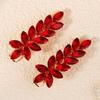 [Elegant Blue CZ Hair Clips] 2pcs Elegant Vintage-Style Blue CZ Hair Clips Set | Golden Tone Leaf Barrette