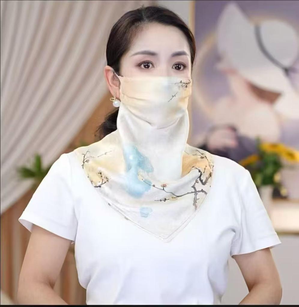 Oddychający szalik na szyję na zewnątrz trójkątna maska na twarz cienka wersja pyłoszczelna popularny styl styl kasku motocyklowego zasłona na twarz