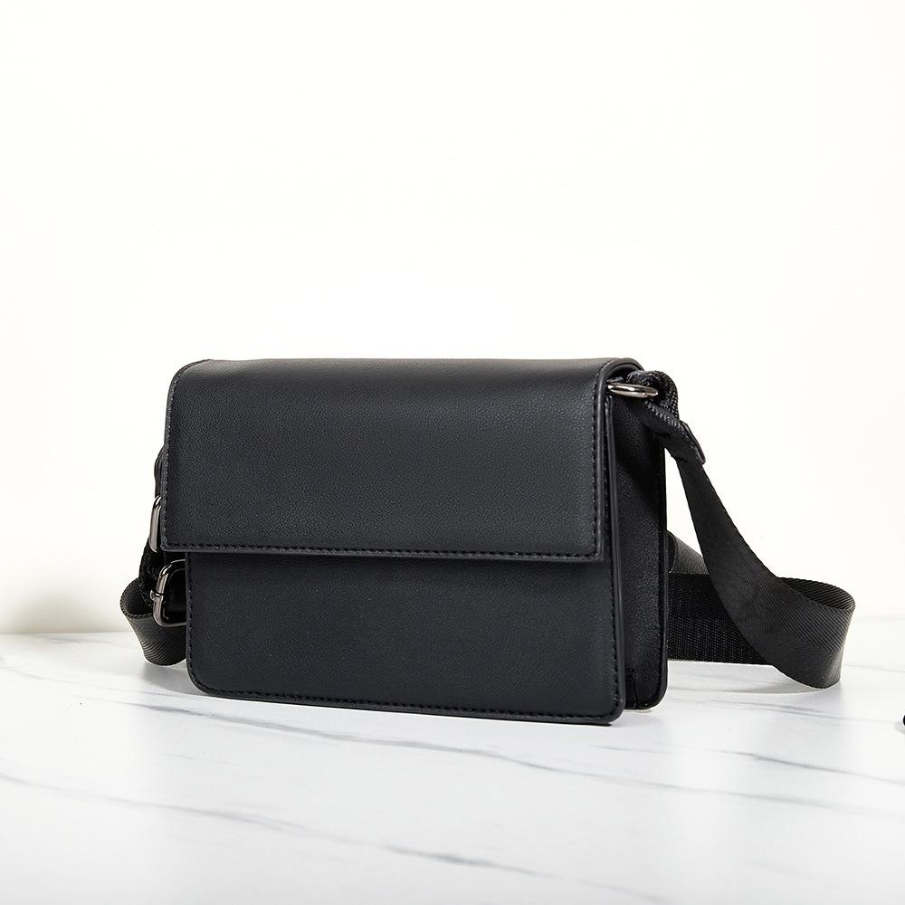 Pu Male Crossbody Bag Large Capacity Rectangular Shoulder Bag Simple Men's Messenger Bag  Work